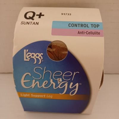 L'eggs Sheer Energy Control Top Anti-Cellulite Leg Pantyhose, Q+ Suntan 91723